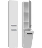 Bathroom cabinet with one door and laundry basket NEL, white mat order